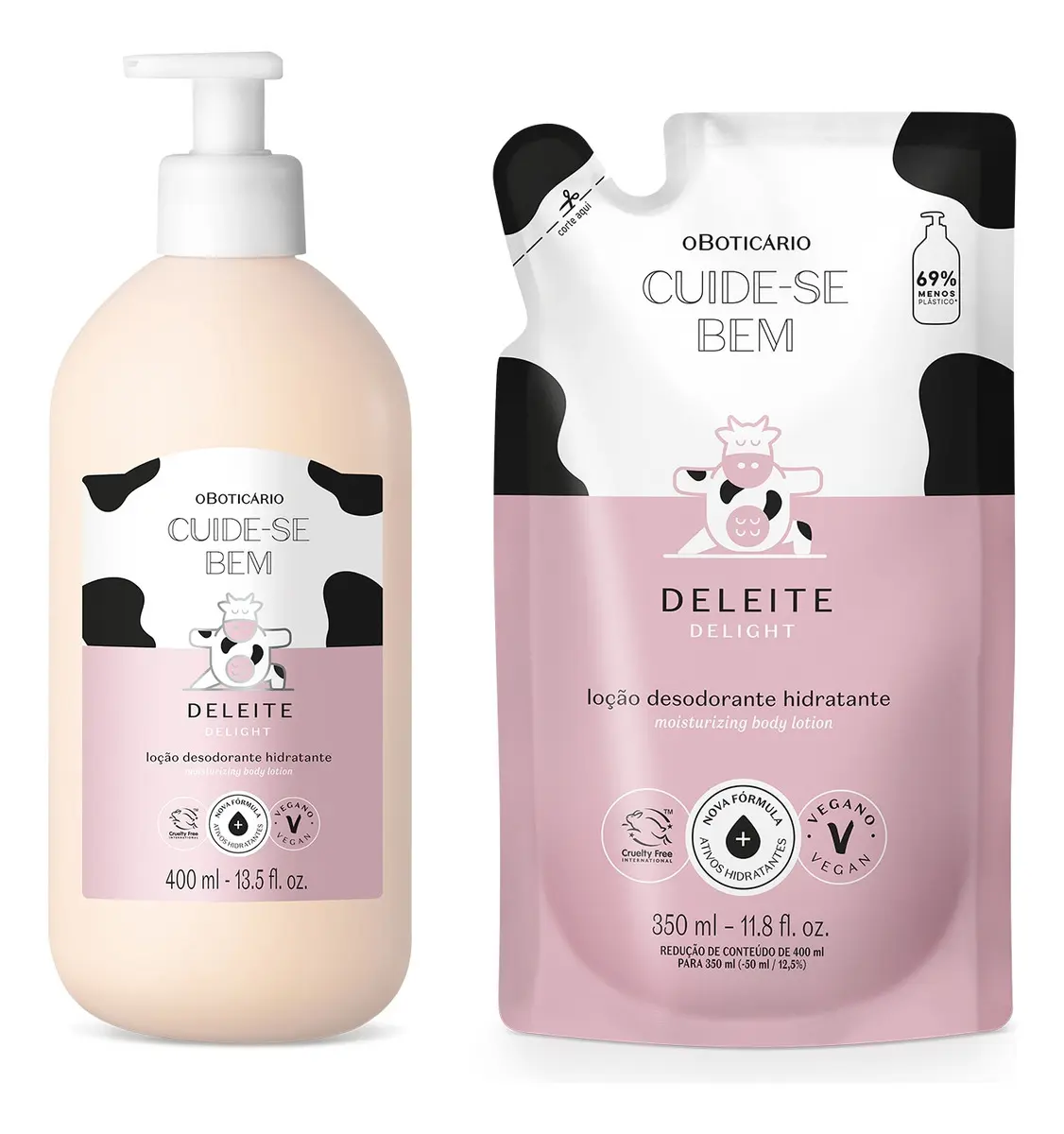 Combo Cuide-se Bem Deleite: Loção Corporal 400ml + Refil 350ml