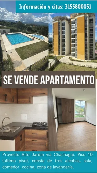 Vendo Apto Nuevo Chachagüí Condominio Alto Jardín 