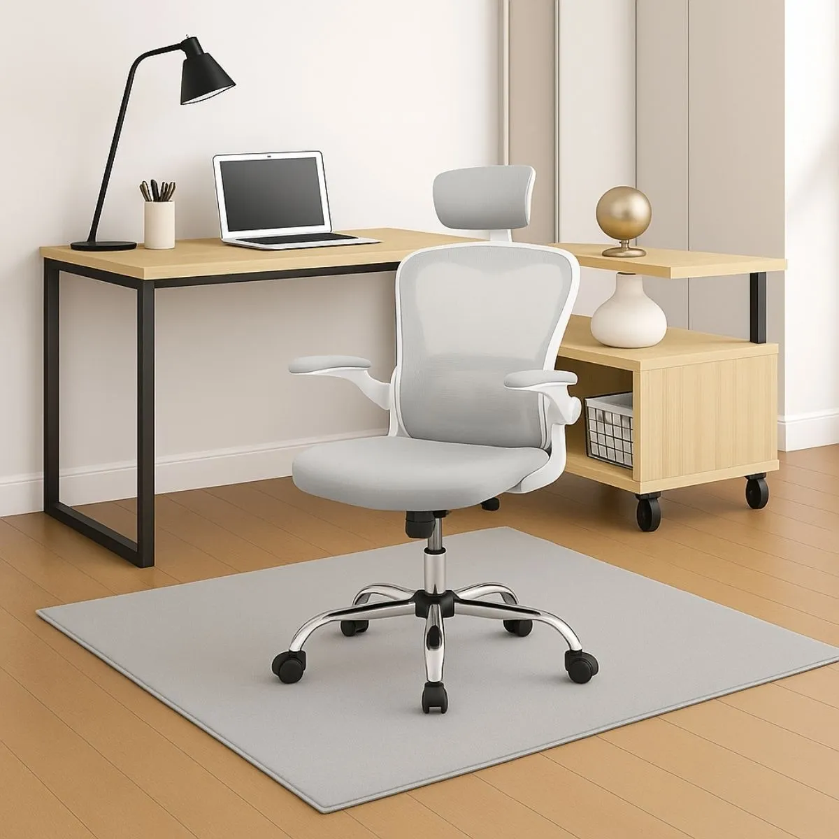 Cadeira De Escritório Ergonômica Giratória Boston G100 Com Estofado Mesh Luvinco Com Ajuste Lombar - Imagem 4