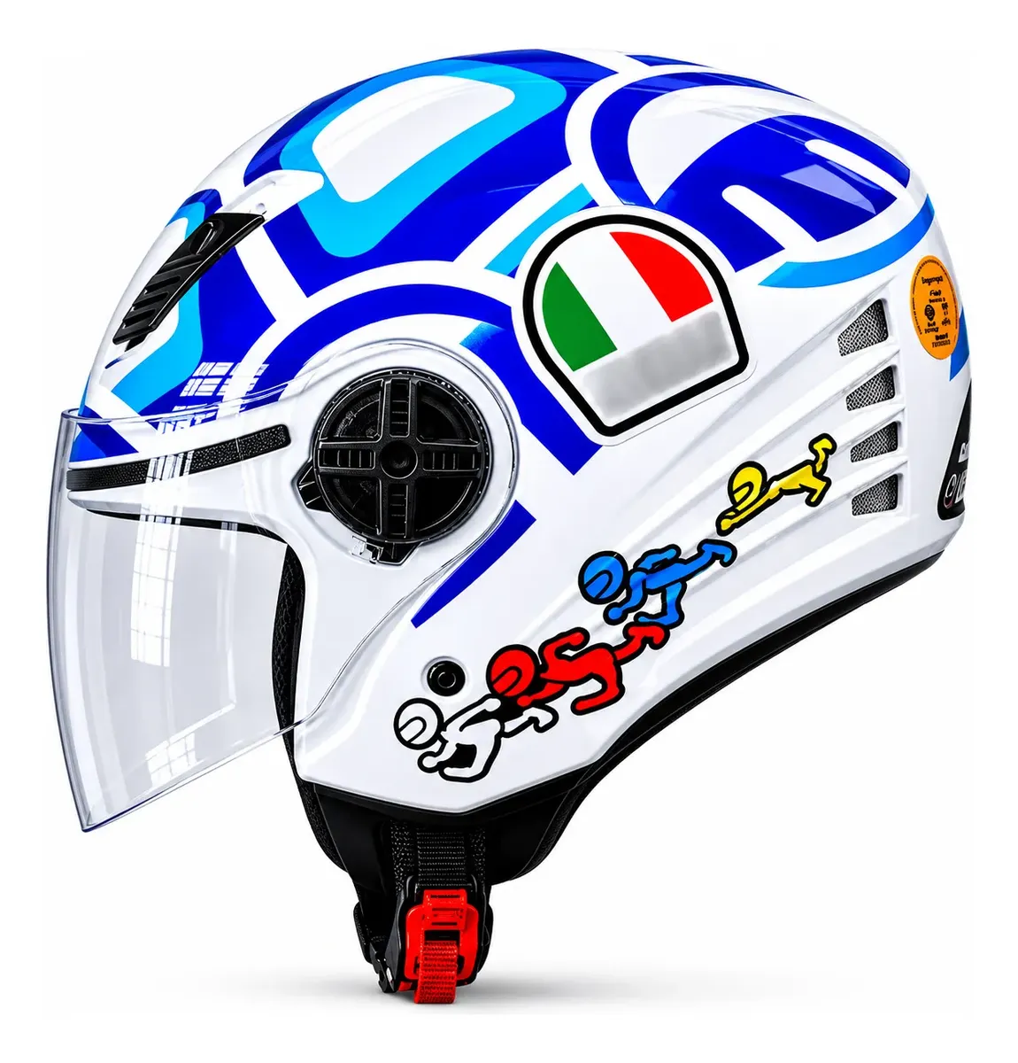 Capacete Fw3 Moto Tartaruga Azul Turtle Personalizado Moto — foto 5