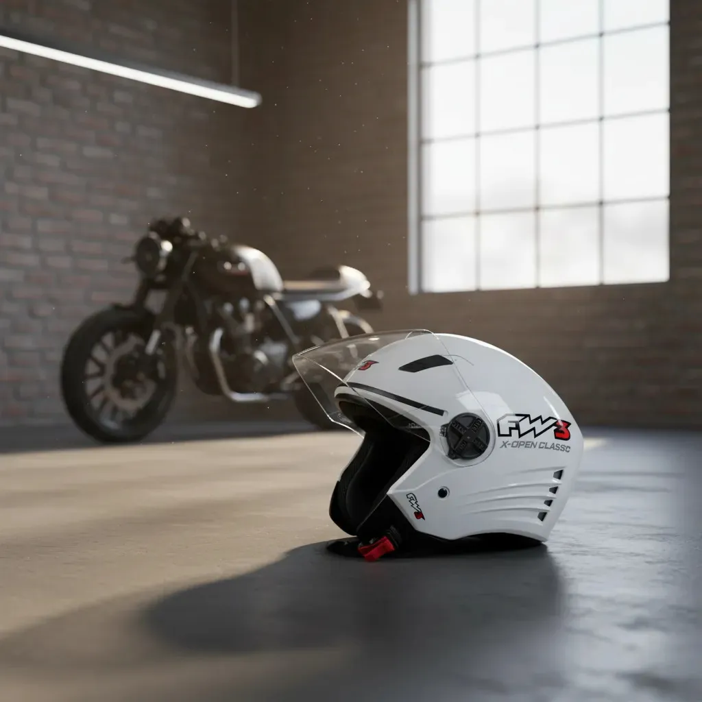 Capacete Fw3 Para Moto X Open Classic Tamanho 60 Cor Branco — foto 7