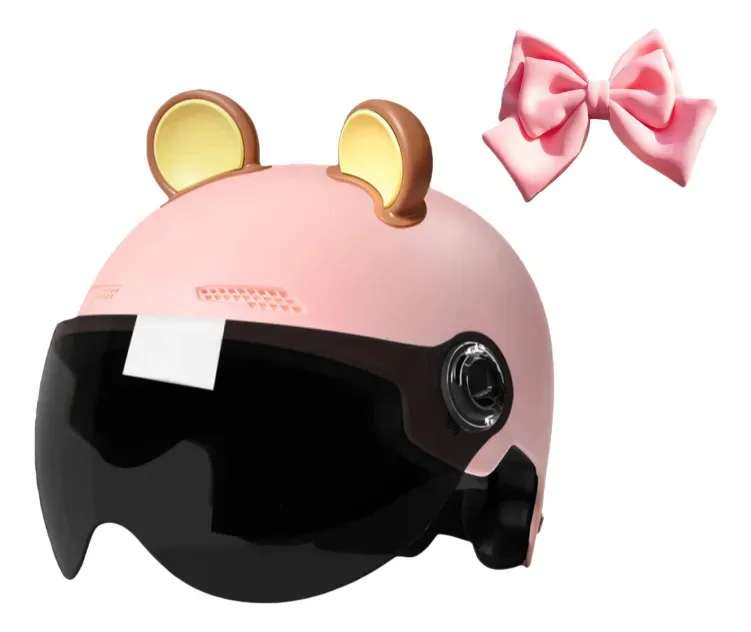 Capacete De Motocicleta Elétrica Para Mulheres Proteção Pink