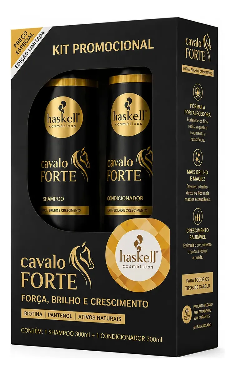 Kit Haskell Cavalo Forte Shampoo 300ml + Condicionador 300ml