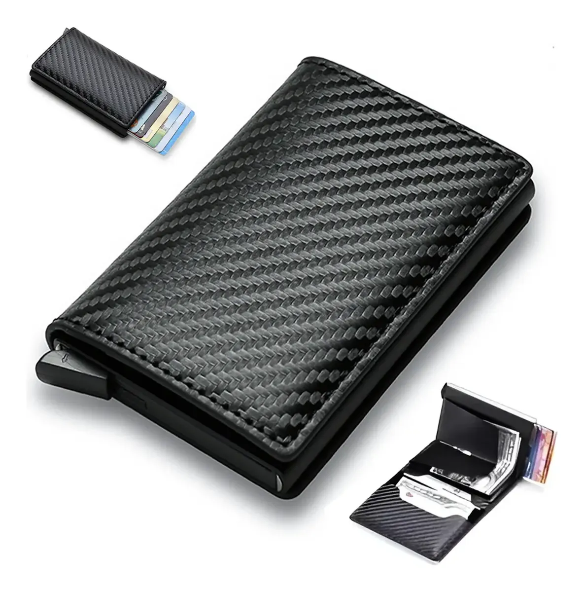 Cartera Con Protección Rfid De Aluminio Para Hombre