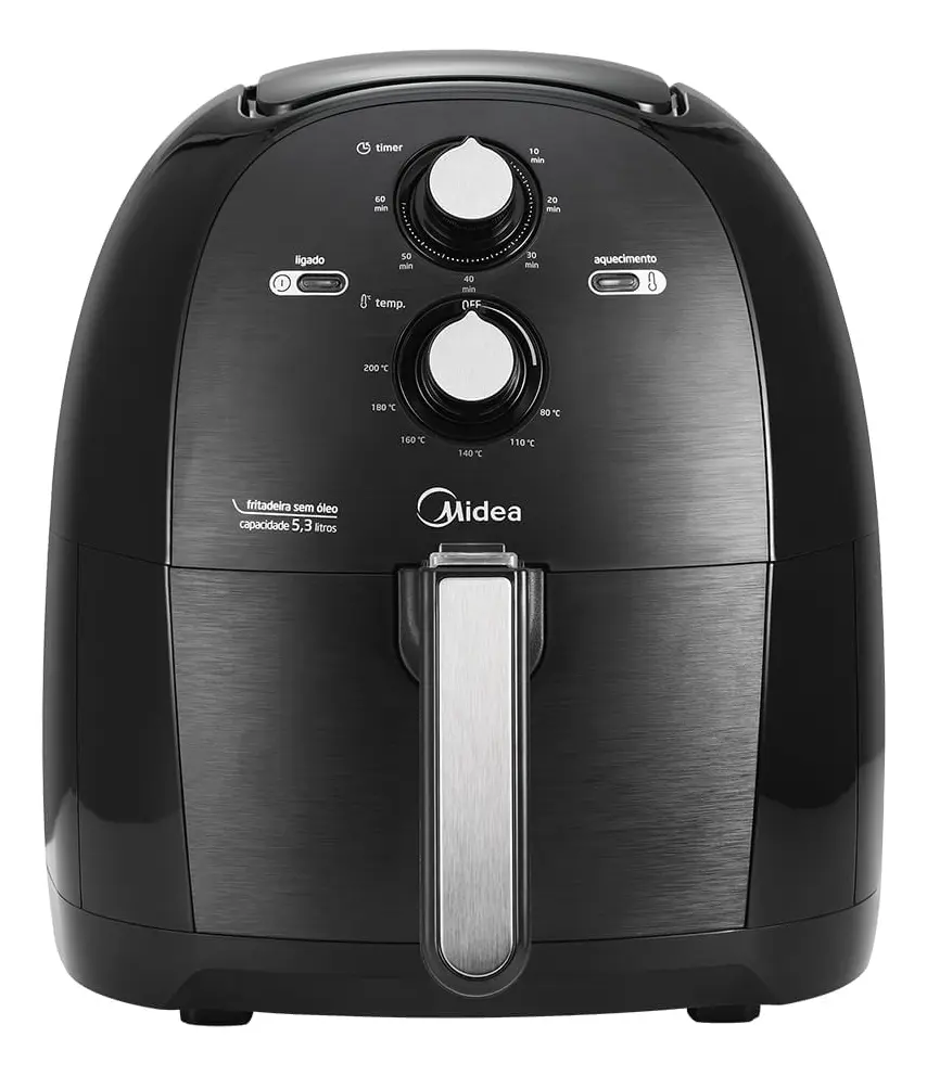 Fritadeira Air Fryer 5,3l Cor Preta Midia