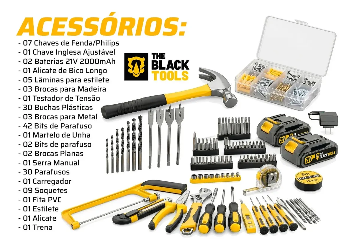 Kit de Acessórios da Parafusadeira Furadeira