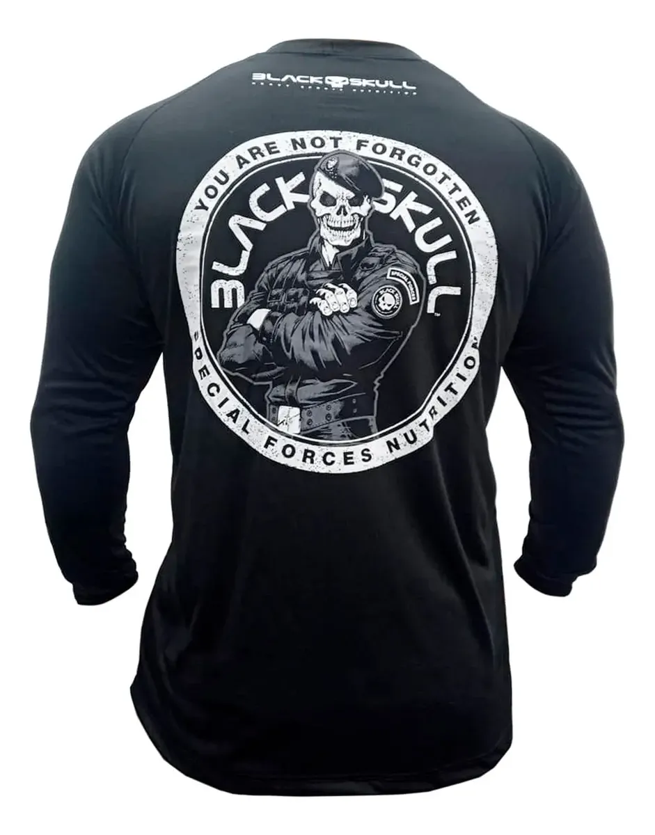 Camiseta Dry Fit Soldado Bope Manga Longa Black Skull — imagem 3