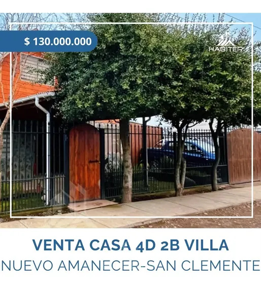 Casa En Venta De 4 Dorm. A 10 Min. De San Clemente (38989)