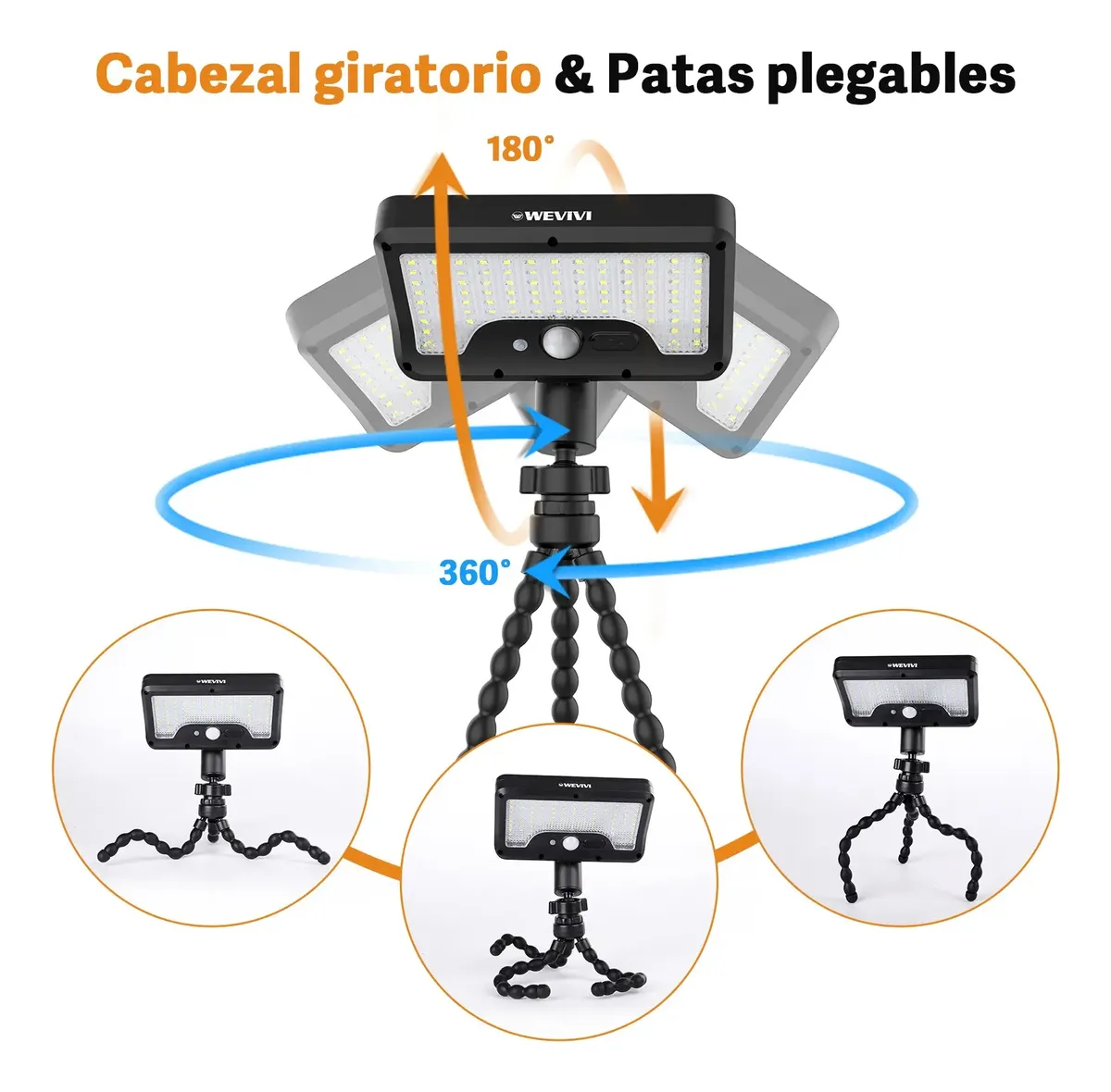 Lámpara Solar Sensor Exterior Led Iluminación Luz Emergencia