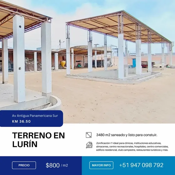 Terreno Altamente Comercial En Lurín De 3800m2