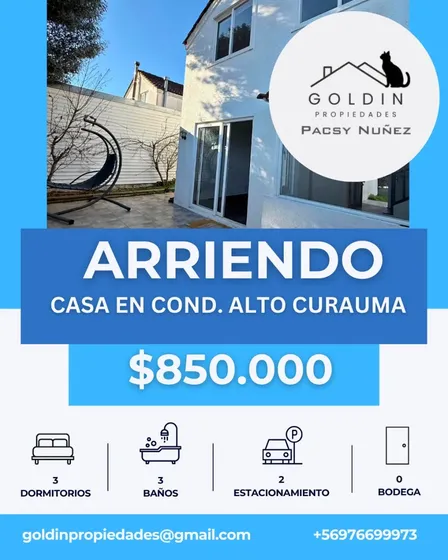 Arriendo Hermosa Casa En Curauma