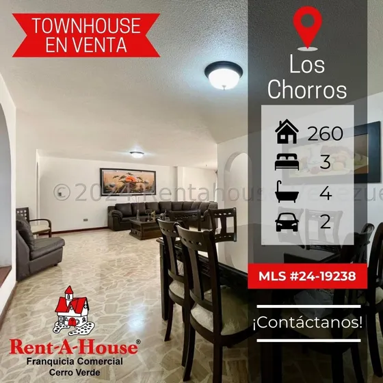 En Venta Hermoso Town House Multinivel Remodelado En Los Chorros 