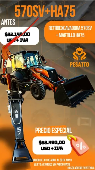 Retroexcavadora Case 570sv 4x4 Ventilador Kit Hid T Martillo