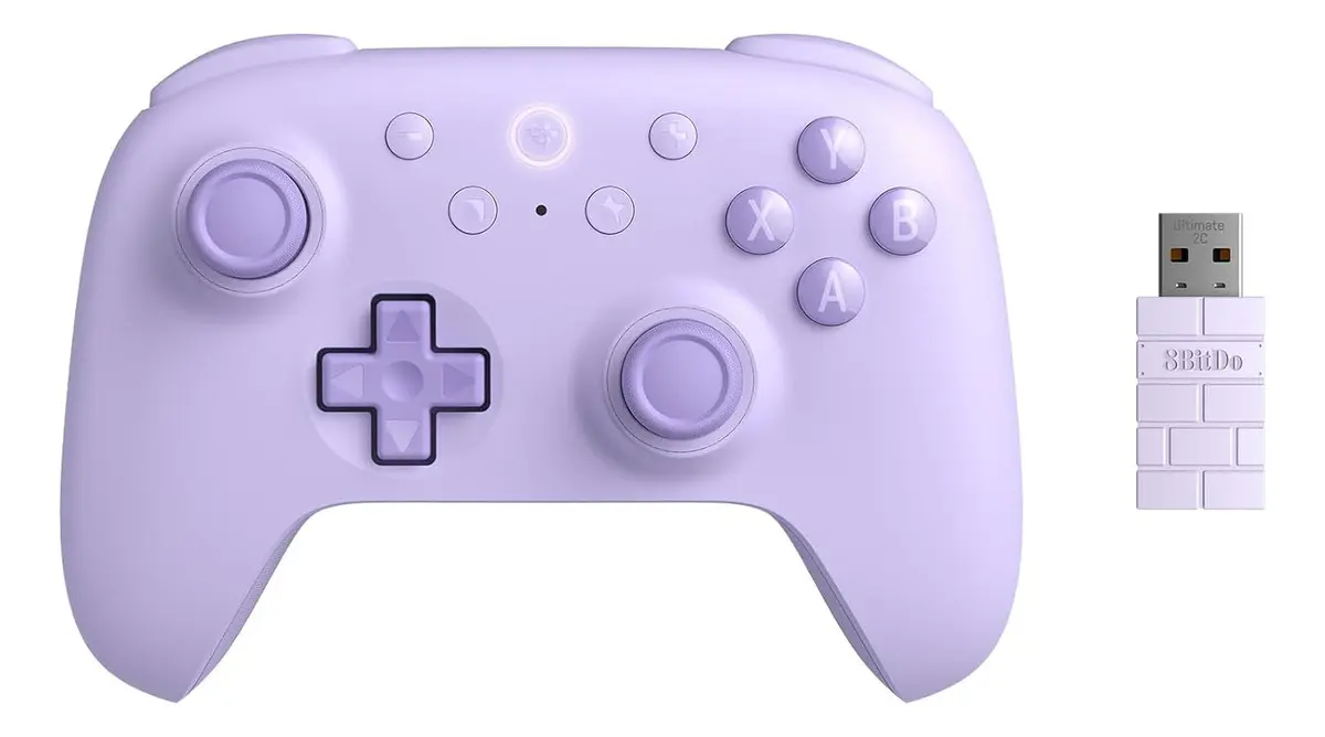 Controle 8Bitdo Ultimate 2C Violeta Bluetooth Wireless para Android e PC