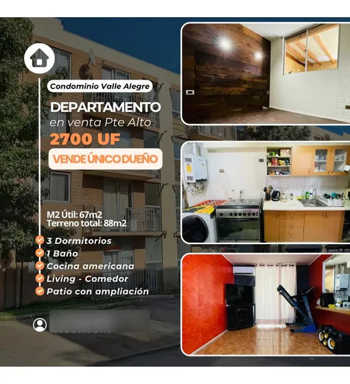 Departamento 3 Dormitorios 1 Baño Con Patio  Vende Su Dueño 