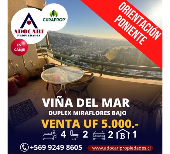 Viña Del Mar - Miraflores Bajo - Duplex - 4d 2b 1e 1b