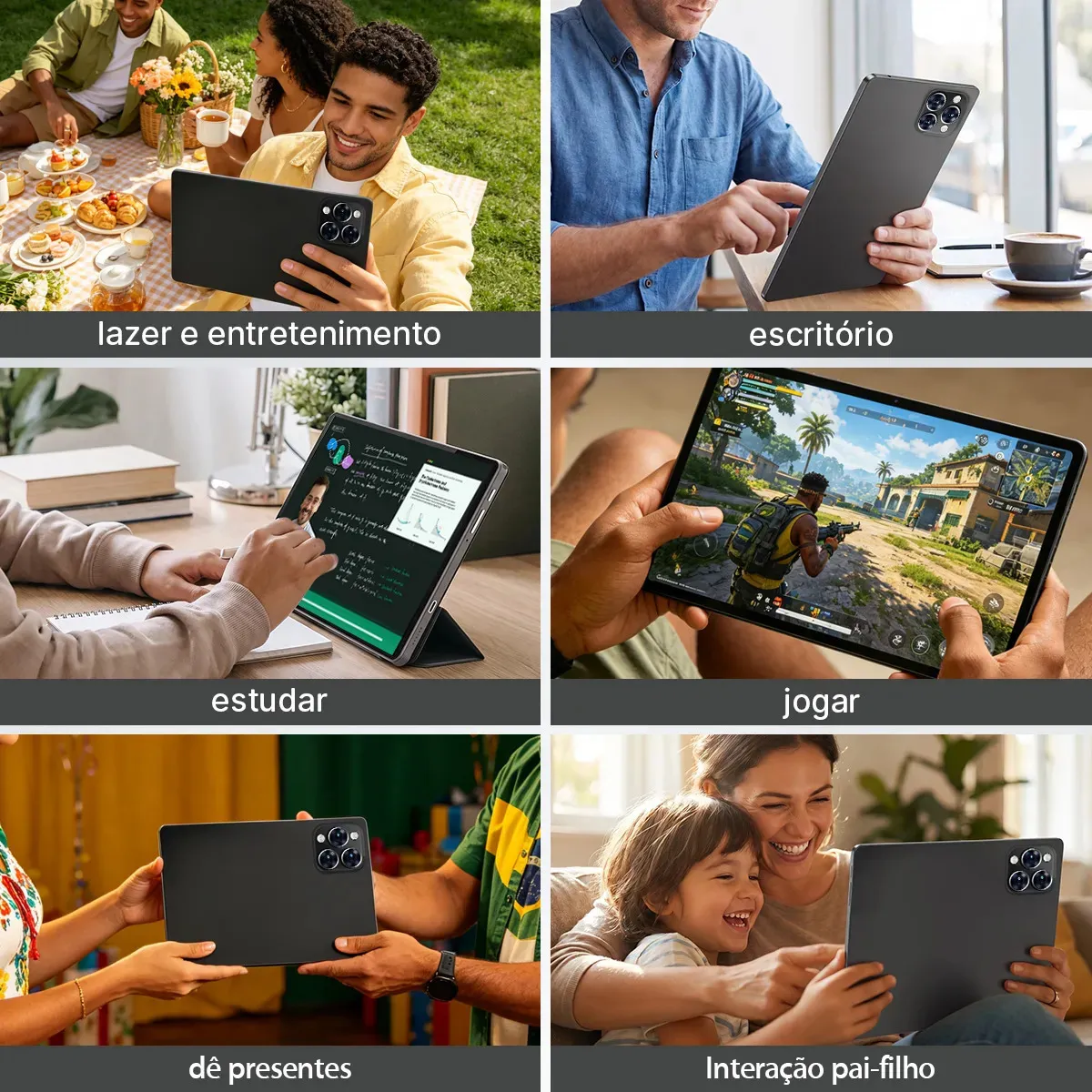 Tablet Android 15 Hancdon Tab Kit Completo Ram 16gb 512gb 11.6'' Hd Tela Apoia Wifi 2,4/4g/5g Dual Sim Bateria 8800mah Com Caneta+teclado E Mouse Profissional Estudo Trabalho Jogos 2 Em 1 Tablets Pc