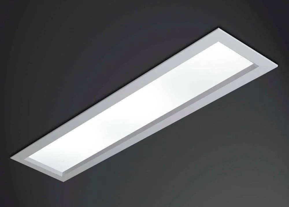 1 Painel Led De Embutir Retangular 60x10cm 20w Frio E Quente