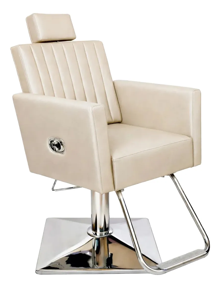 Cadeira Reclinável Cabeleireiro Safira - Pronta Entrega Linea - Dunas - Base Quadrada Dunas Acetinado