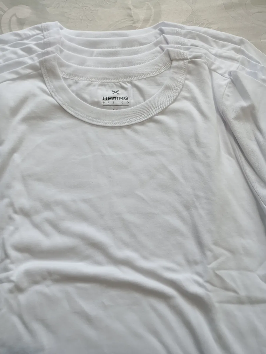 Kit 5 Camisetas Feminina Manga Curta Branca Hering