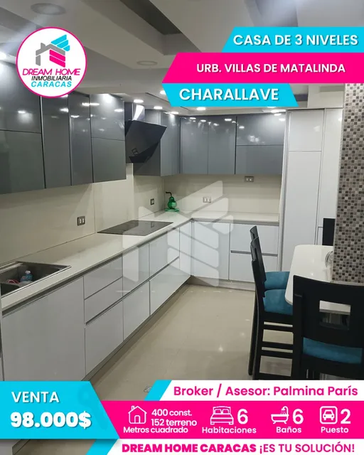 En Venta Casa De 3 Niveles En Charallave Urb. Villas De Matalinda