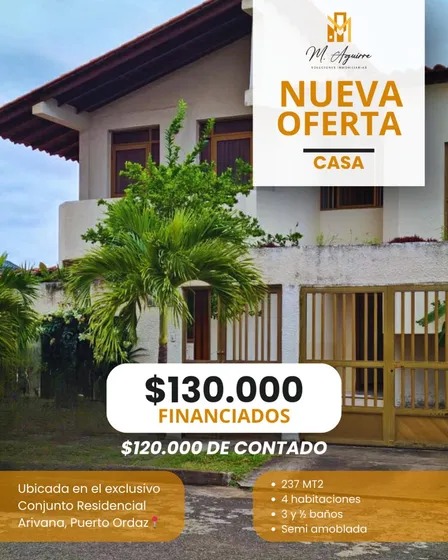 Casa En Venta Conj. Resid. Arivana, Puerto Ordaz