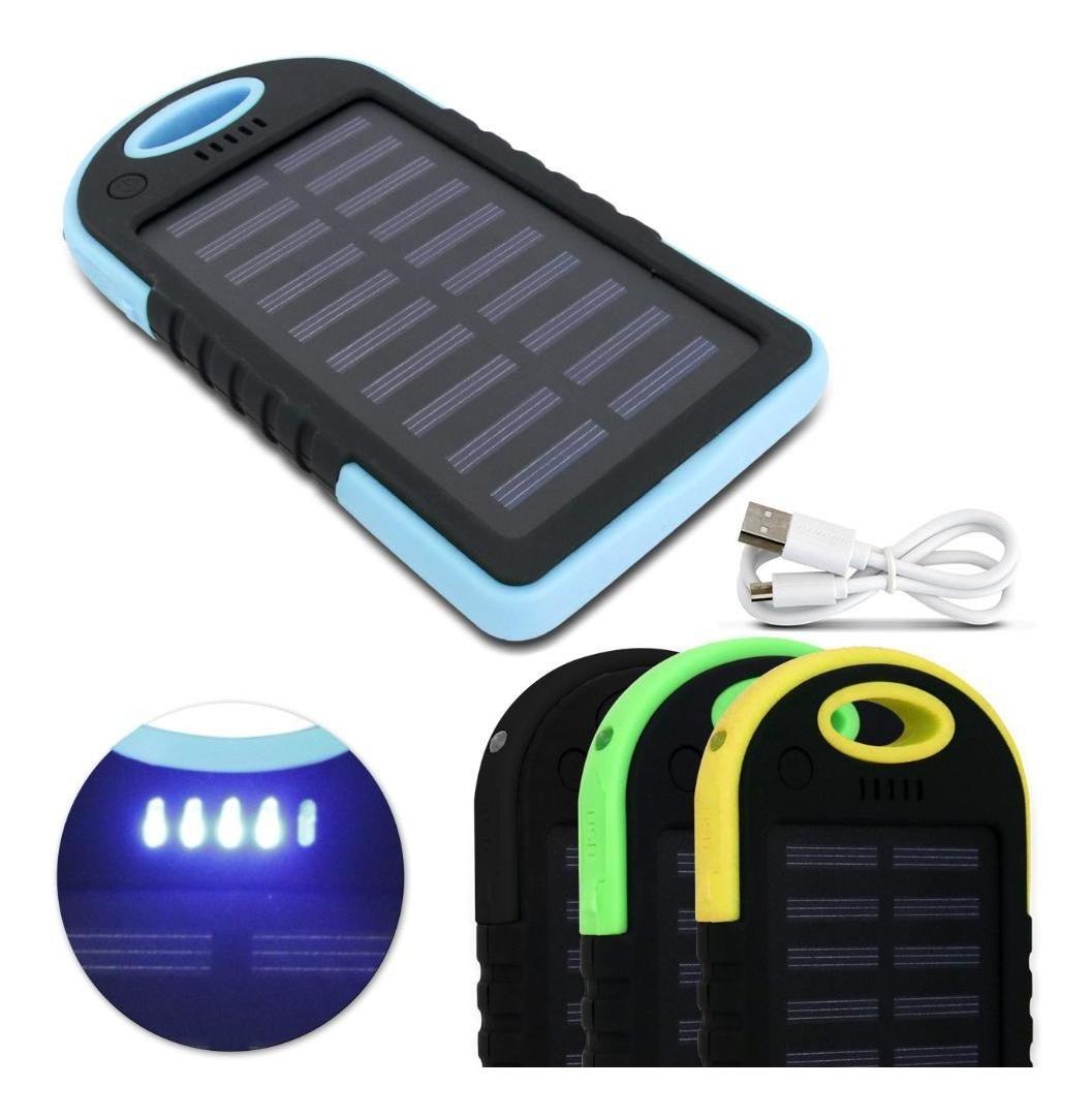 Carregador Solar Celular Usb Portátil Prova Dágua Power Bank