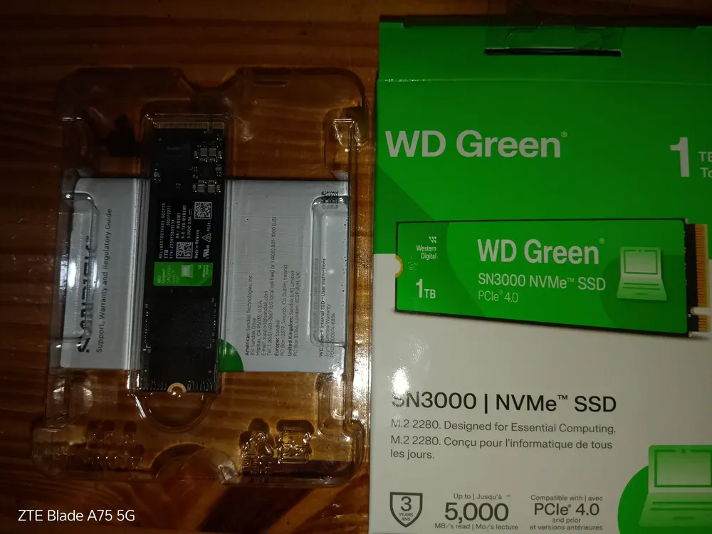 Unidade de estado sólido Western Digital Sn3000 Nvme Pcie 4.0 5000