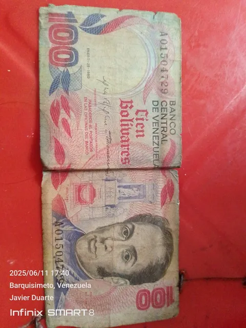 Vendo Billete Antiguo De 100 Bolivares Año 1980