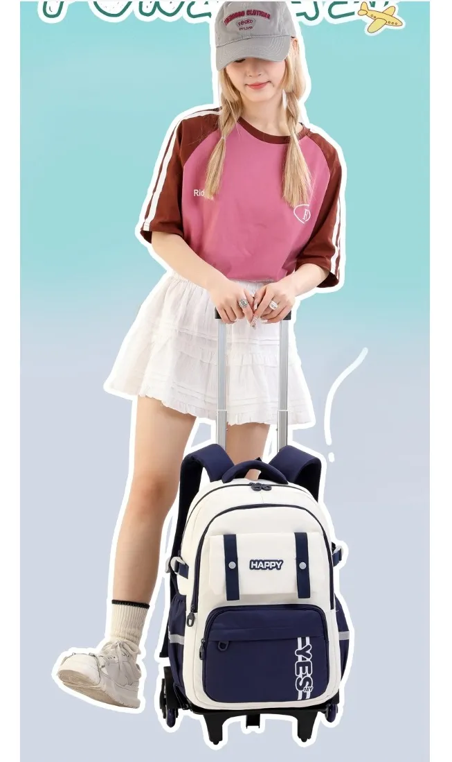 Mochila Escolar Homer Outdoor Con Ruedas Y Estuche