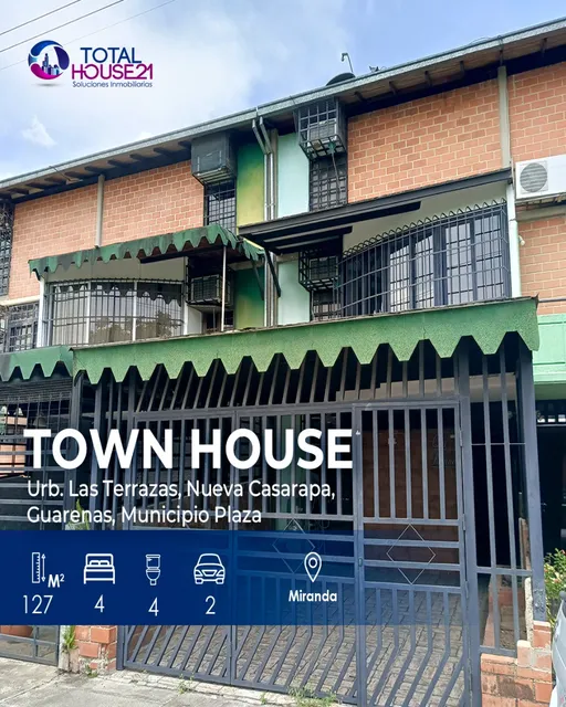 Tonw House En Venta En Urb. Las Terrazas, Nueva Casarapa, Guarenas, Municipio Plaza. 