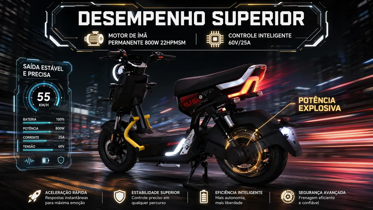 Painel de controle e especificações de desempenho da bicicleta elétrica Zt137