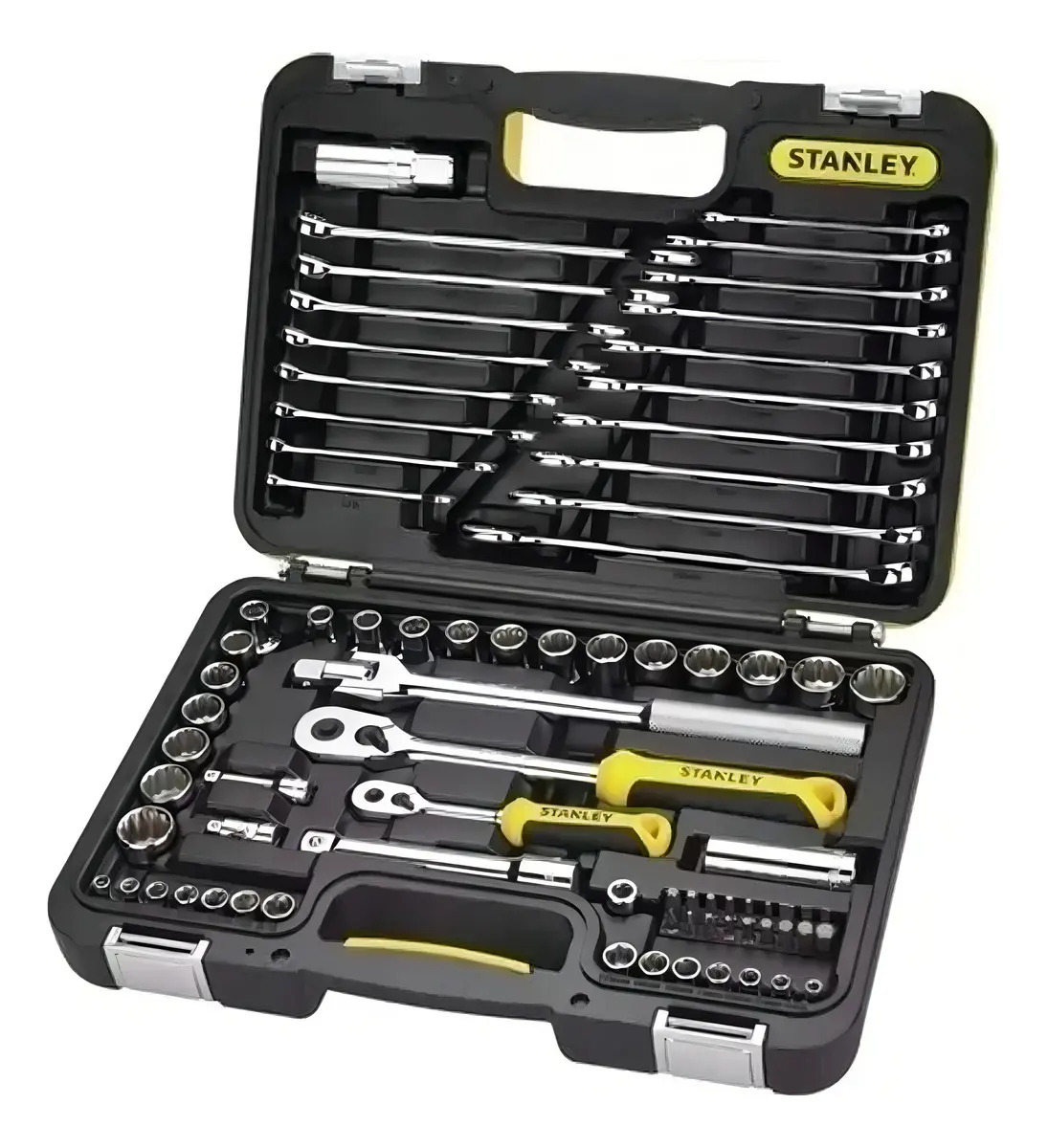 Kit Set Caja De Tubos Llaves 79 Pz Stanley Stmt82780 Maletín Color Negro