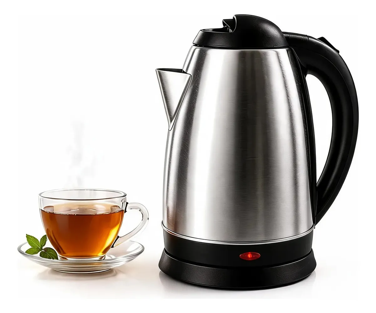 Chaleira Elétrica Inox 1,8l Ferve Água Rápido Café 220v Inox