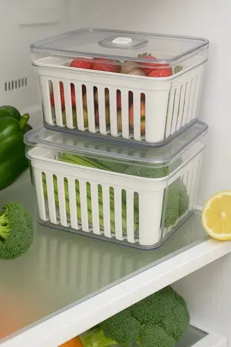 Kit 4 Potes Acrílico 3,8l Organizador Geladeira Rebirth