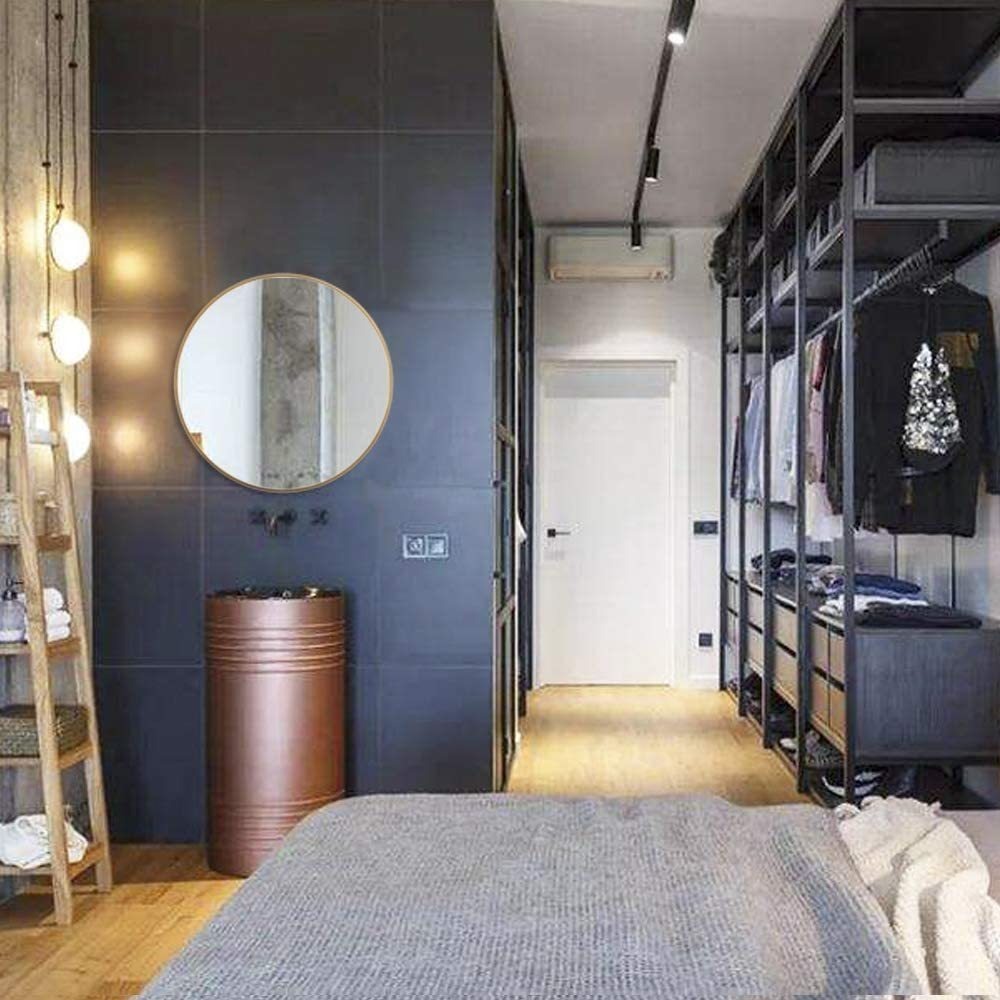 Fanyushow Espejo Redondo Para Baño Espejo Circular Dorado... | Mercado Libre