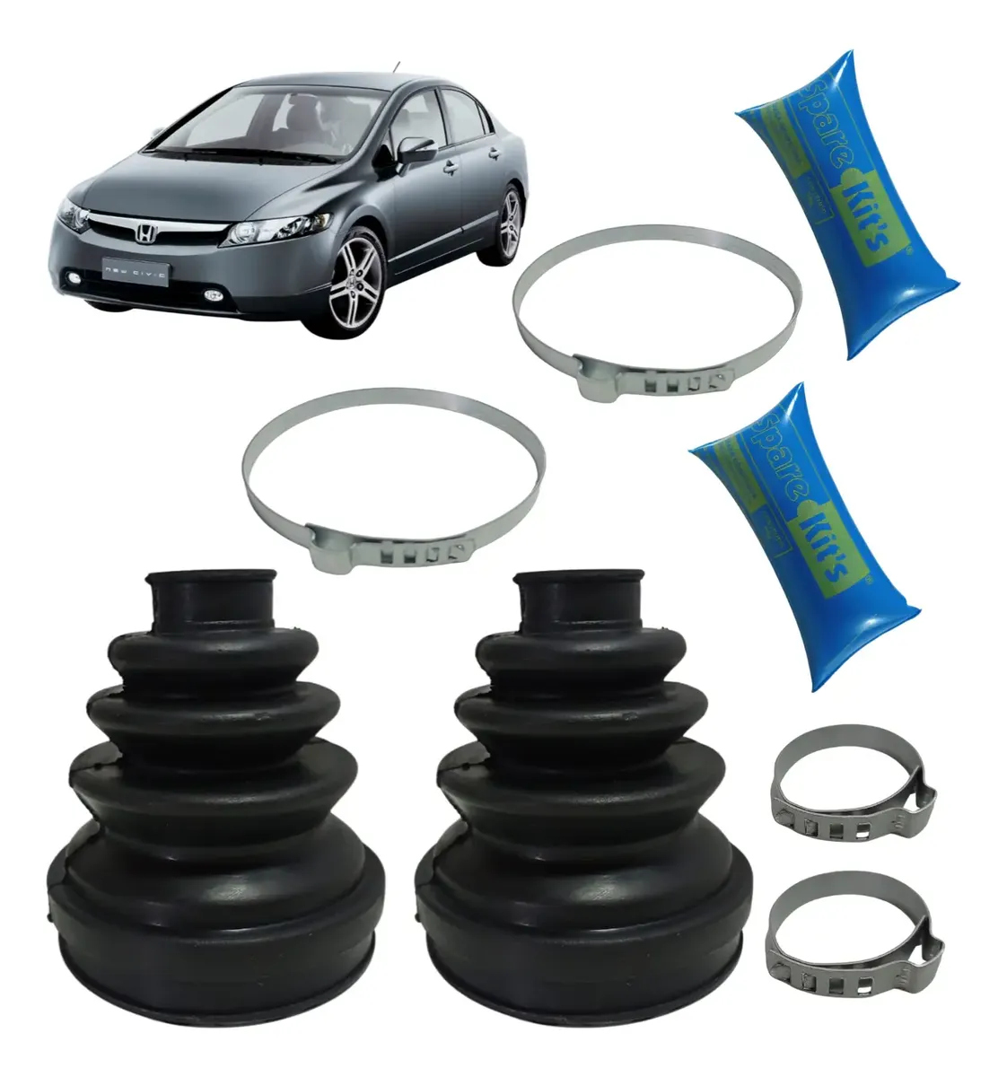 Par Coifa Lado Do Cambio Tulipa Honda Civic 2007 Até 2016