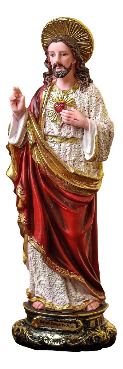 Imagem Sagrado Coração De Jesus Resina 30cm Cor Colorido