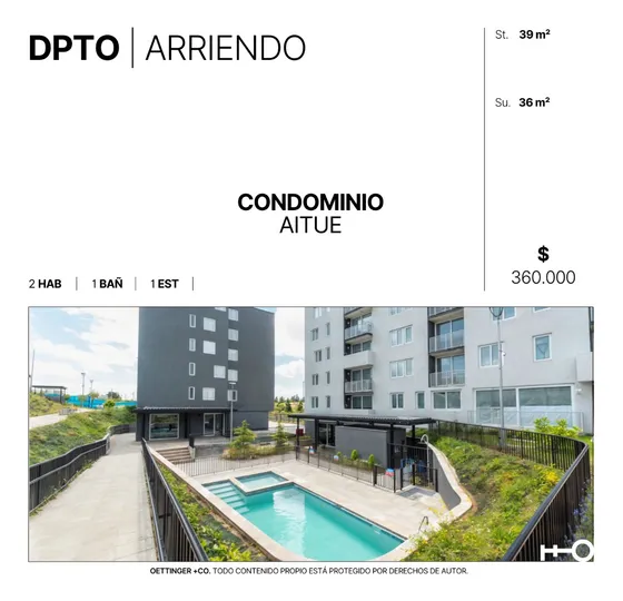 Departamento En Arriendo - Condominio Aitue