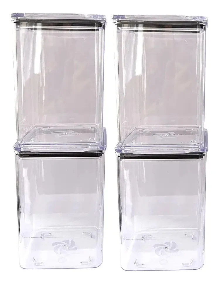 Kit 4 Potes Hermético 1,1 Litro Armazenar Alimento Organizar