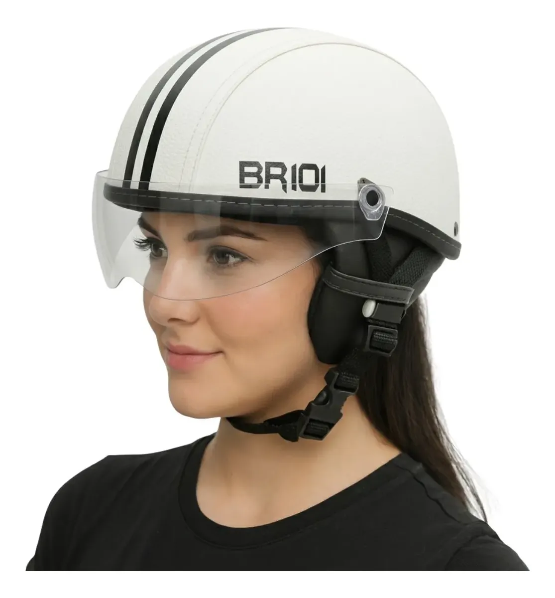 Capacete Coquinho Scooter Bike Moto Elétrica Viseira Cristal — foto 5
