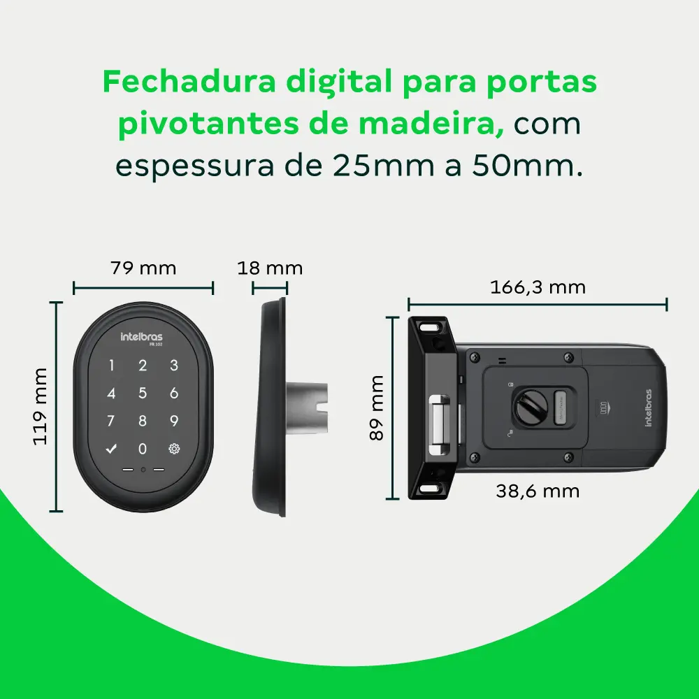 Fechadura Digital de Sobrepor Intelbras FR 102 Preto — foto 8