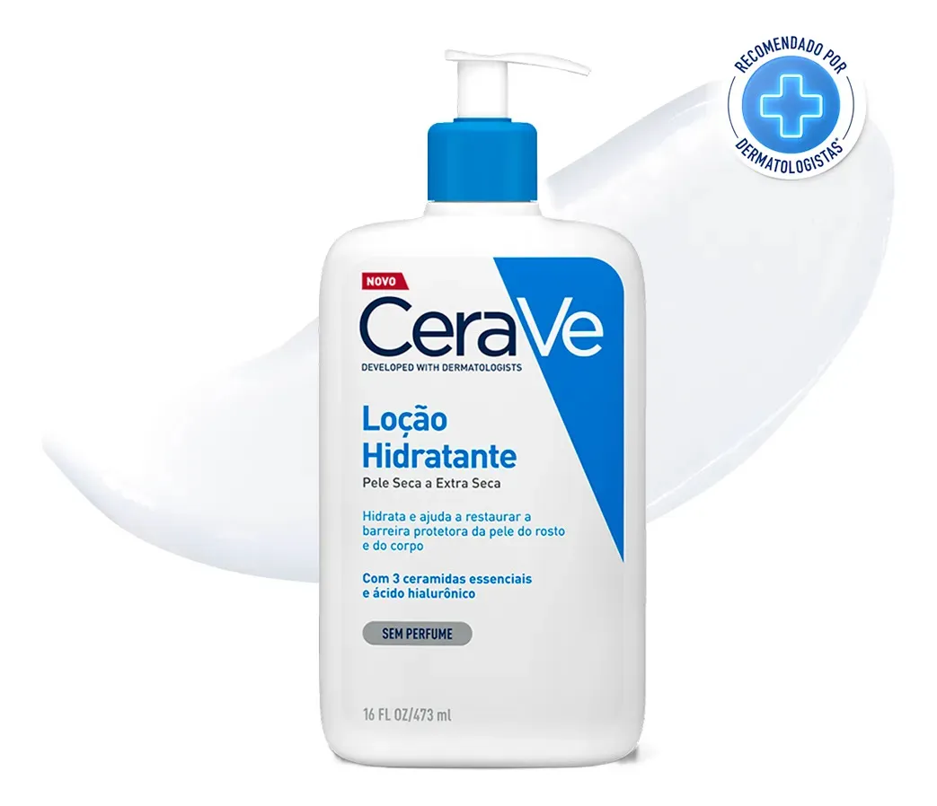 CeraVe Loção Hidratante Corporal 473ml ceramidas acido hialuronico sem fragrancia