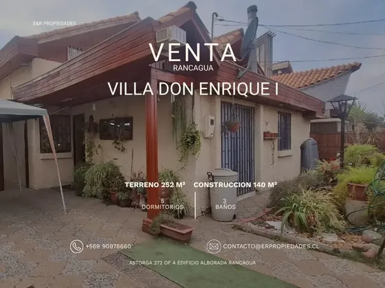 En Venta Villa Don Enrique I, Rancagua