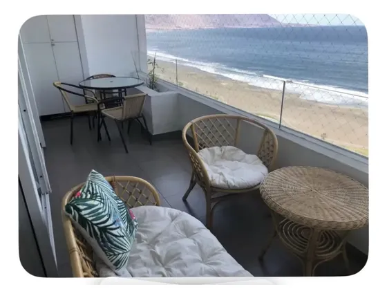 Arriendo Depto Amoblado Primera Línea 1h/1b/1e