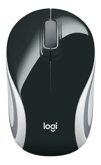 Mouse Mini Sem Fio Logitech Color Collection M187 Preto
