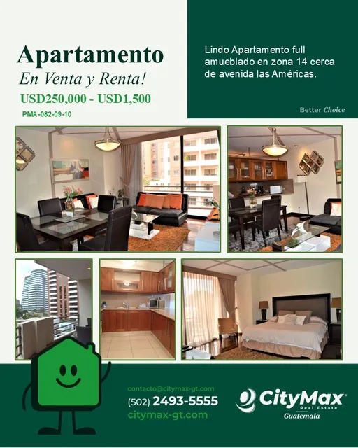 En Venta Y Renta Apartamento En Edificio De Zona 14