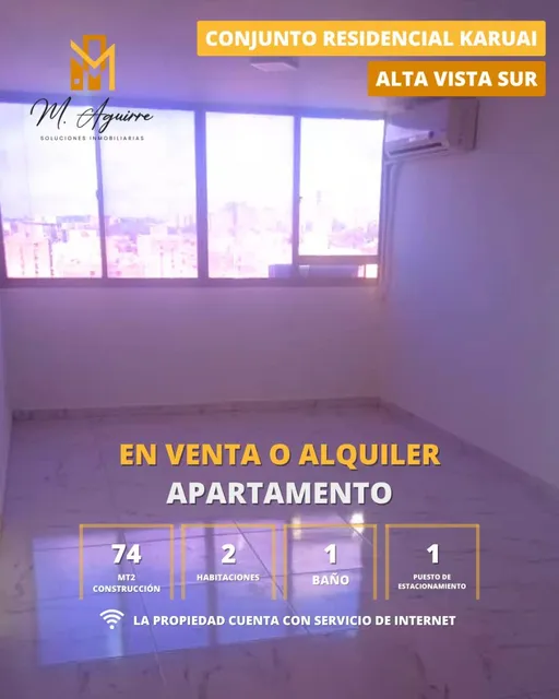 Apartamento Semi Amoblado En Venta O Alquiler, Conj. Resid. Karuai, Alta Vista Sur (ca)