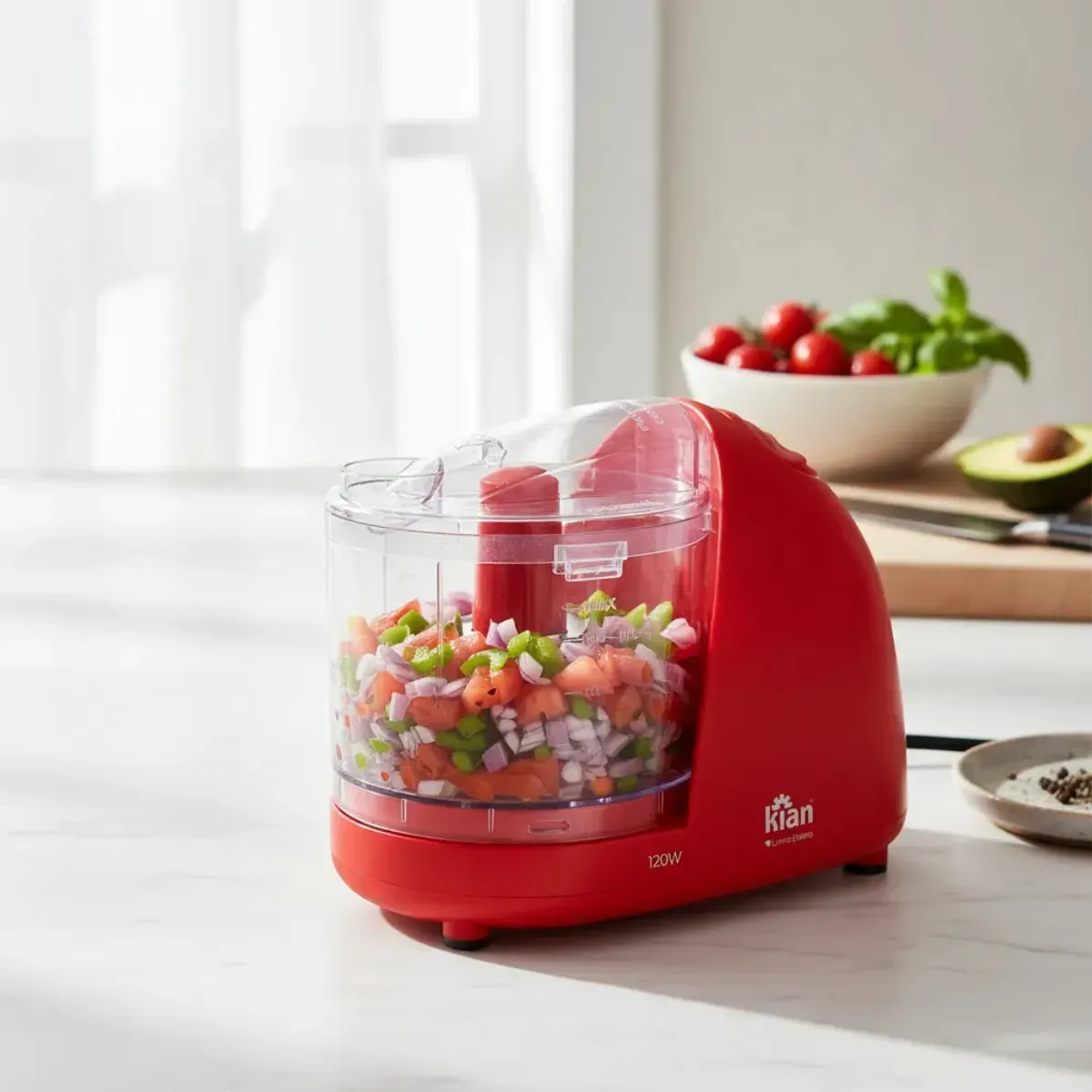 Mini Processador 500ml Kian 120w Cor Vermelho -