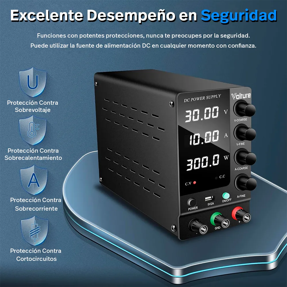 Fuente De Alimentación Pro 30v 10a Volture + Accesorios